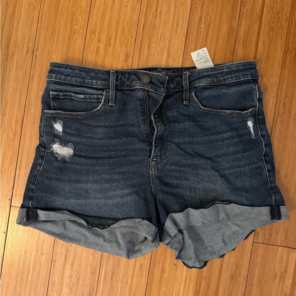 Abercrombie & Fitch Dark Blue Jean Shorts